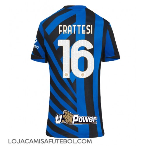 Camisa de Futebol Inter Milan Davide Frattesi #16 Equipamento Principal Mulheres 2024-25 Manga Curta